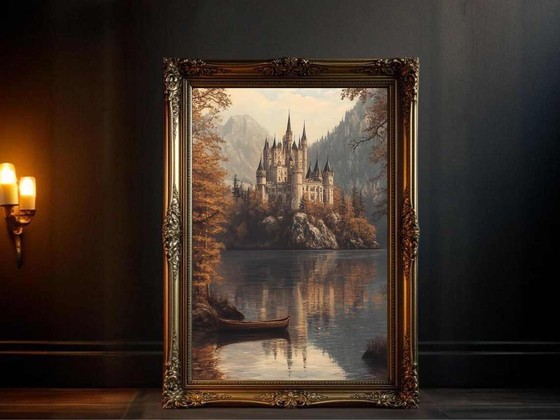 Enchanting Castle Rustic Scenic Landscape Art Print