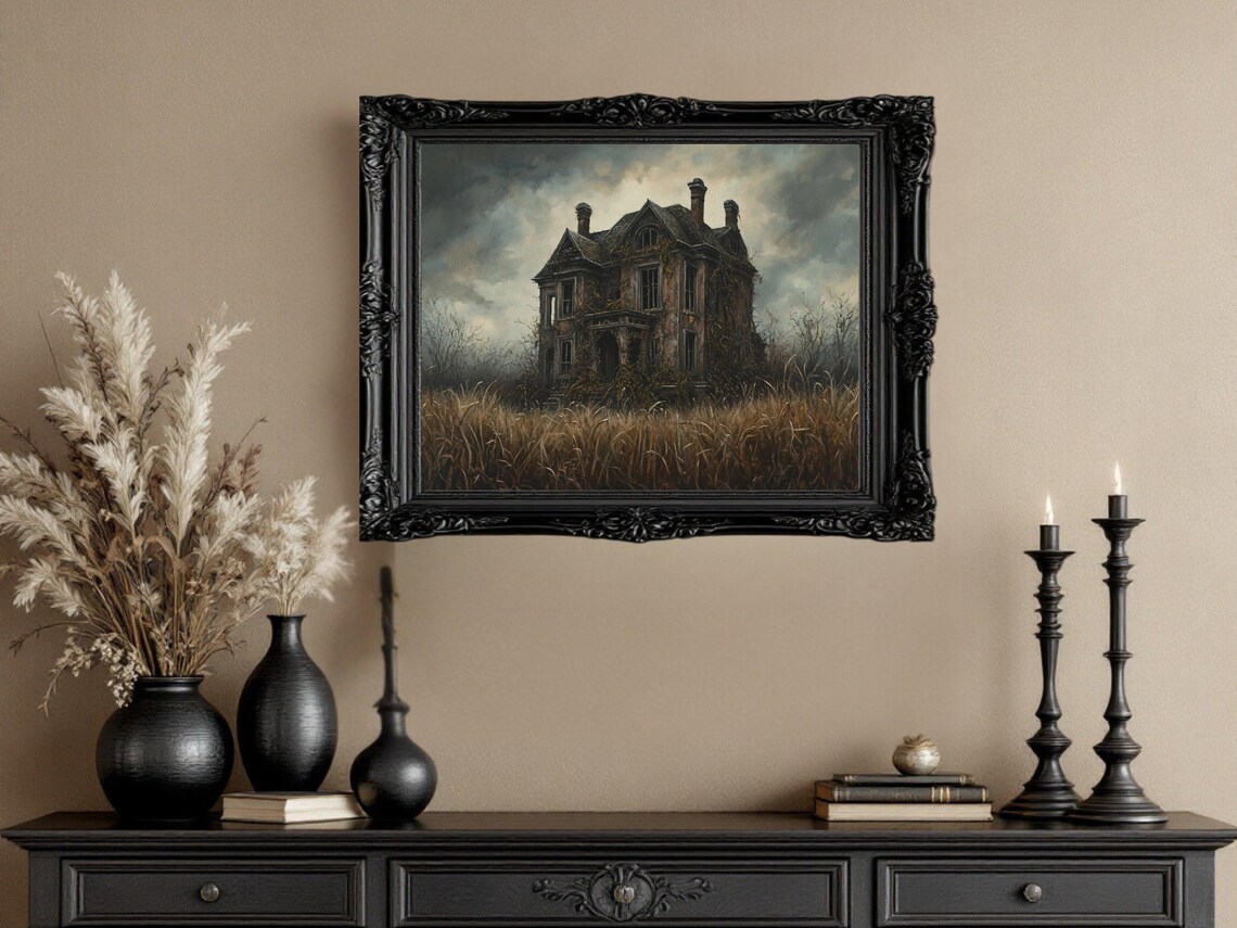 Haunted House - Spooky Gothic Halloween Art Print - Image 3