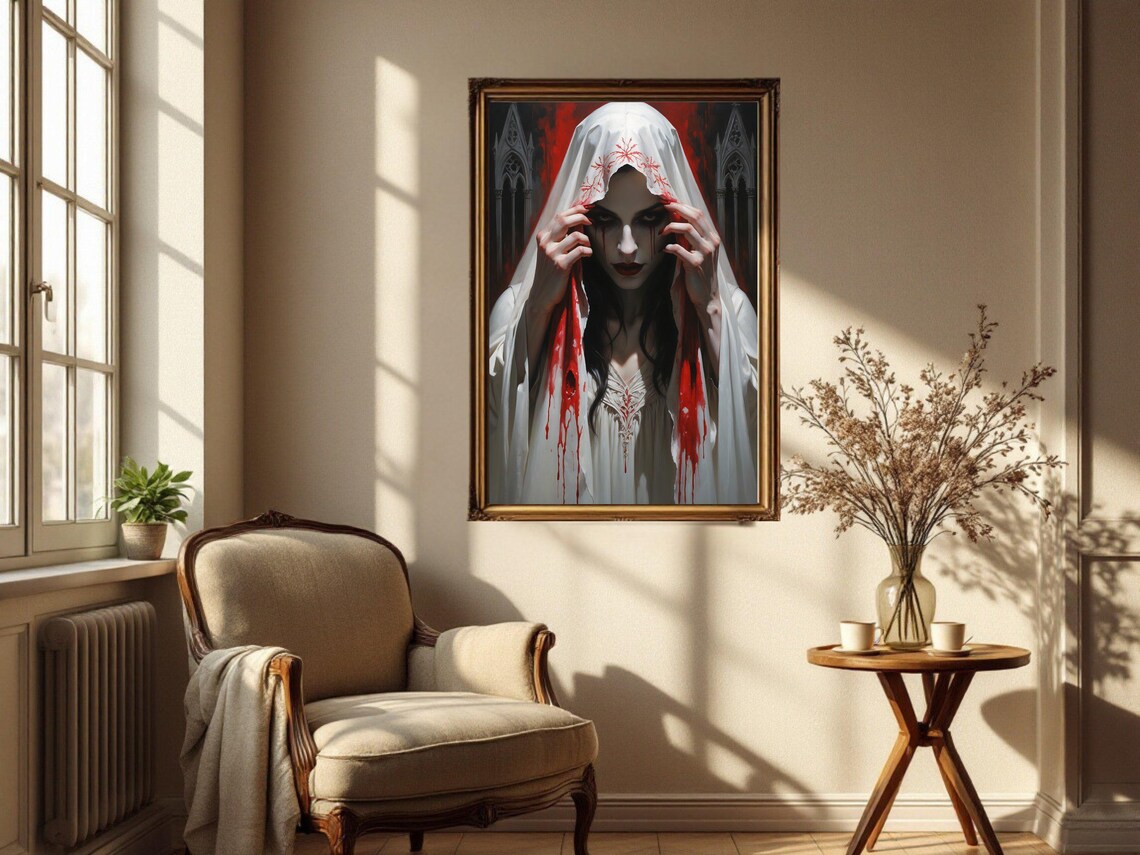 Gothic Horror Bride, Dark Fantasy Art Print - Image 2