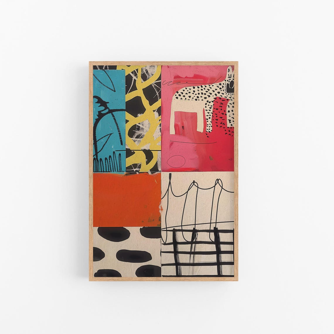 Abstract Maximalist Collage Colorful Modern Eclectic Wall Art