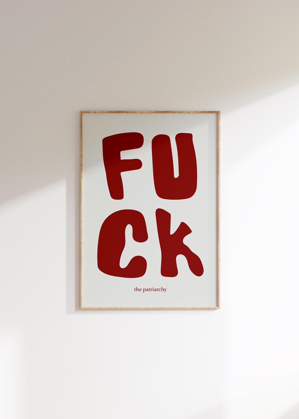 Fuck The Patriarchy Red Feminist Typography Statement Poster
