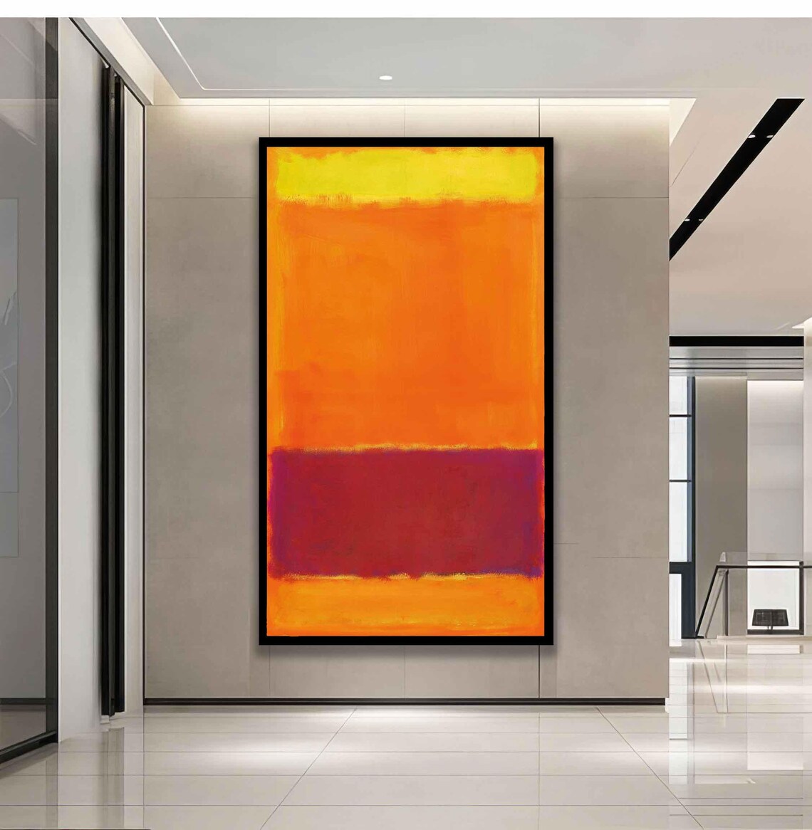 Sunset Yellow Orange And Deep Red Rothko Style Color Field Poster