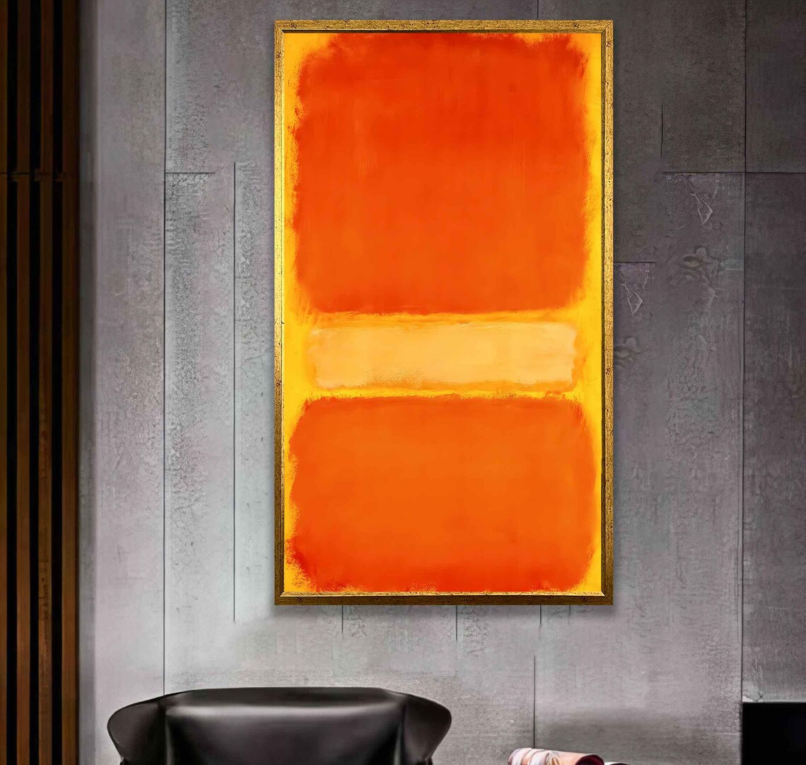 Rothko Style Orange Cream Color Field Abstract Modern Minimalist Poster - Image 2