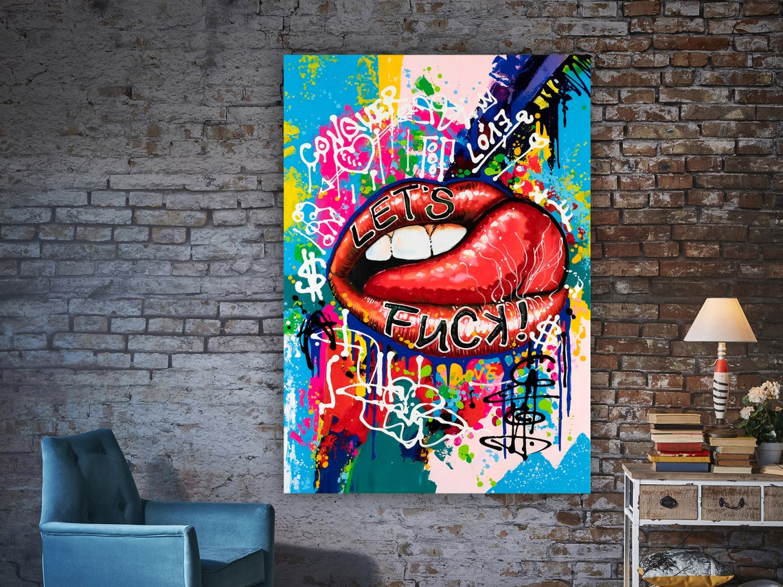 Graffiti Lip Pop Art, Lip Painting