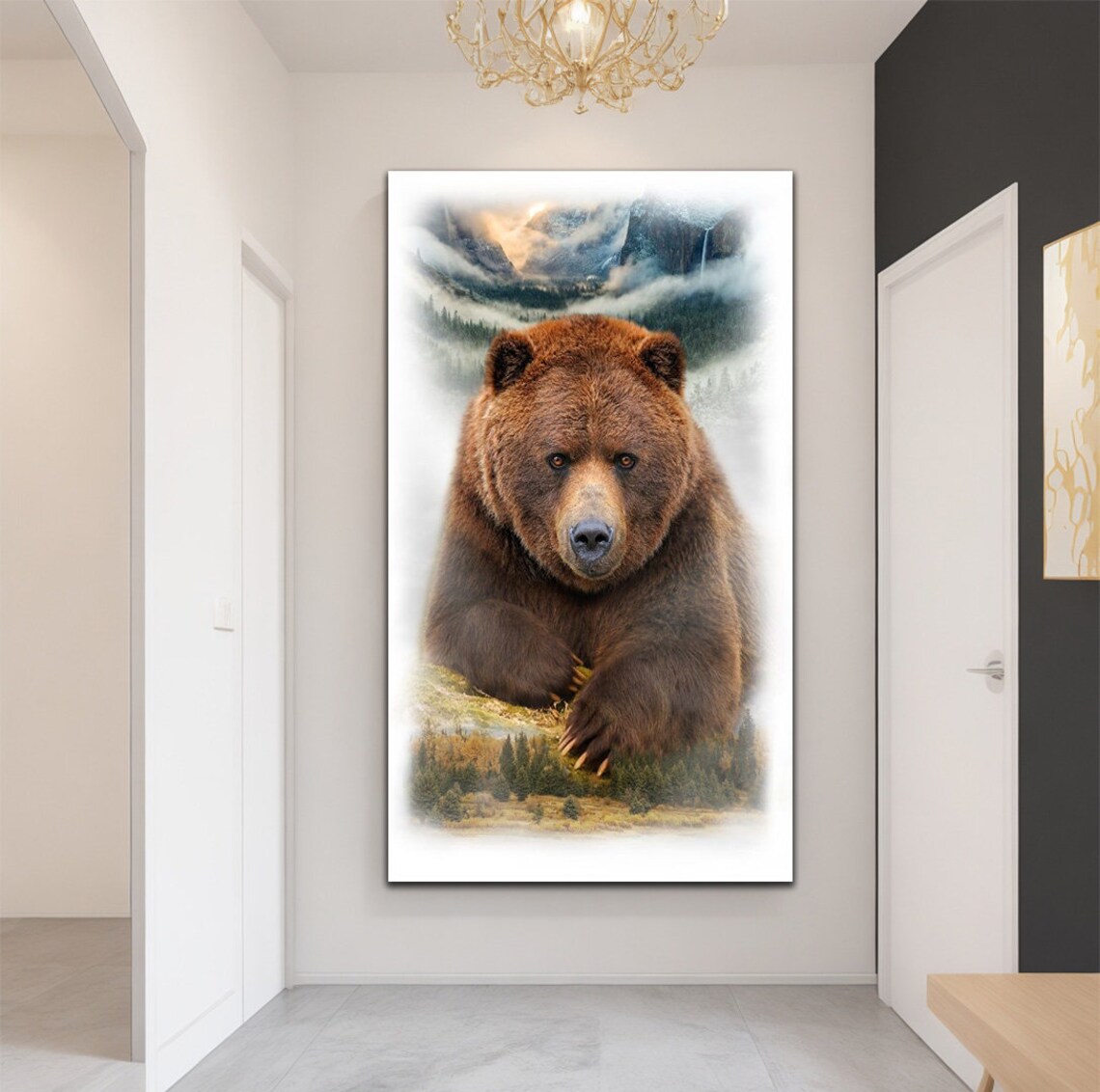 Brown Bear Painting, Wild Bear Art Print - Image 3