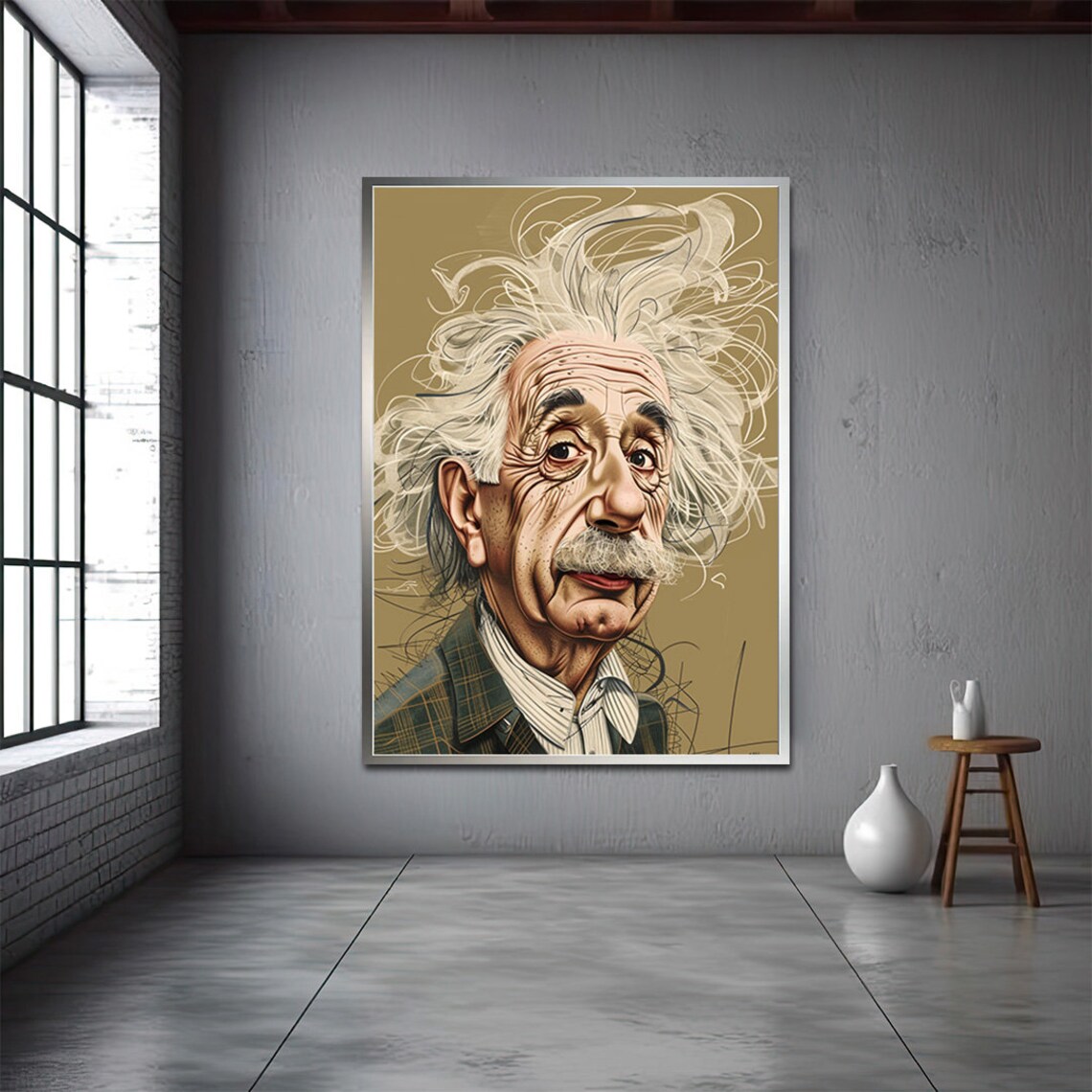 Einstein Illusion Portrait, Pop Art Poster - Image 3
