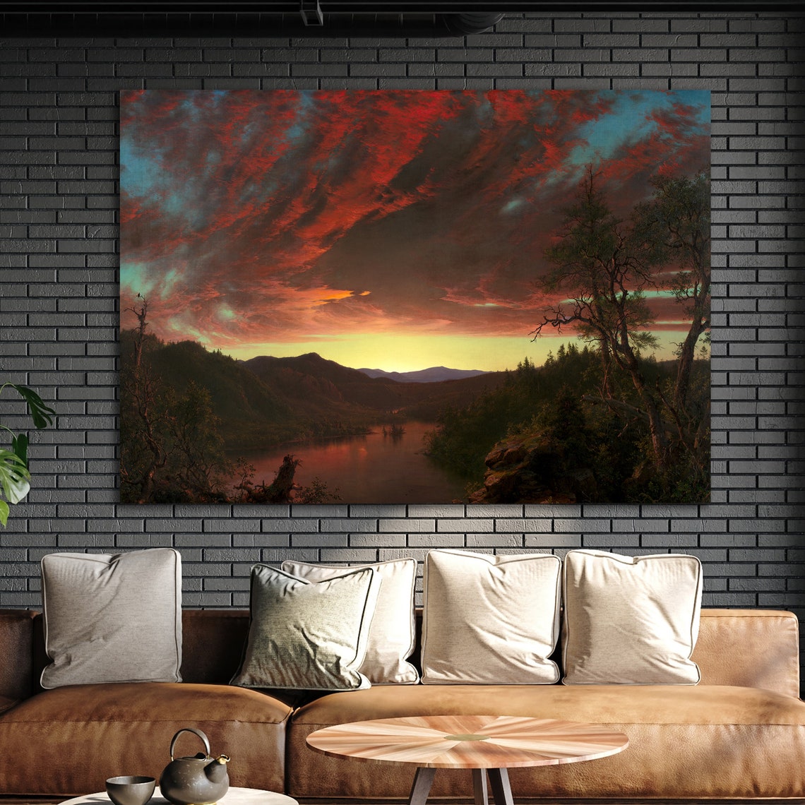 Frederic Edwin Church Twilight Wilderness Sunset Landscape Poster - Image 2