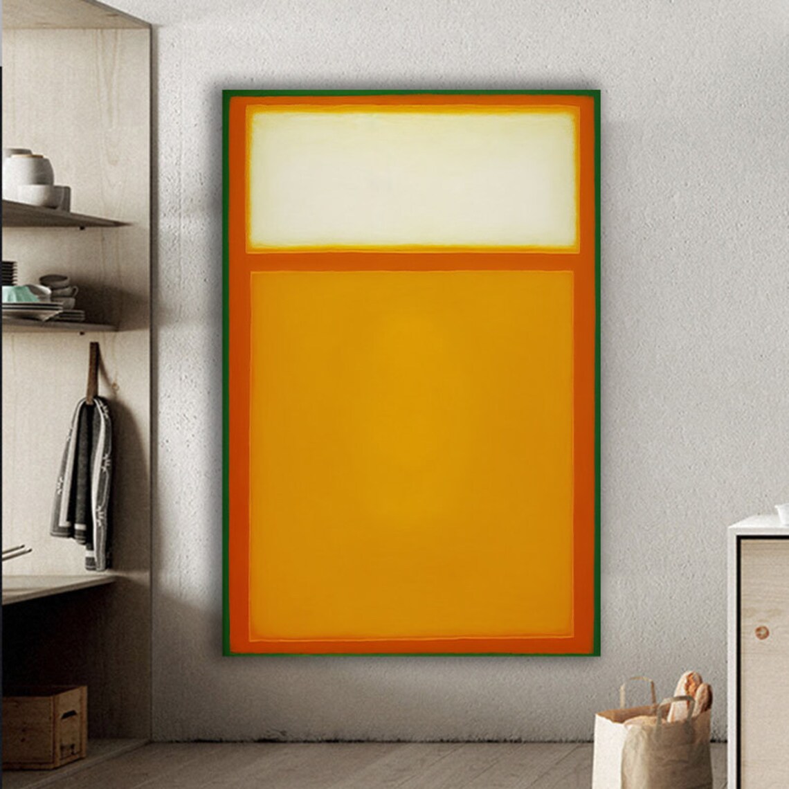 Bright Orange Cream Color Field Abstract Rothko Style Poster - Image 3
