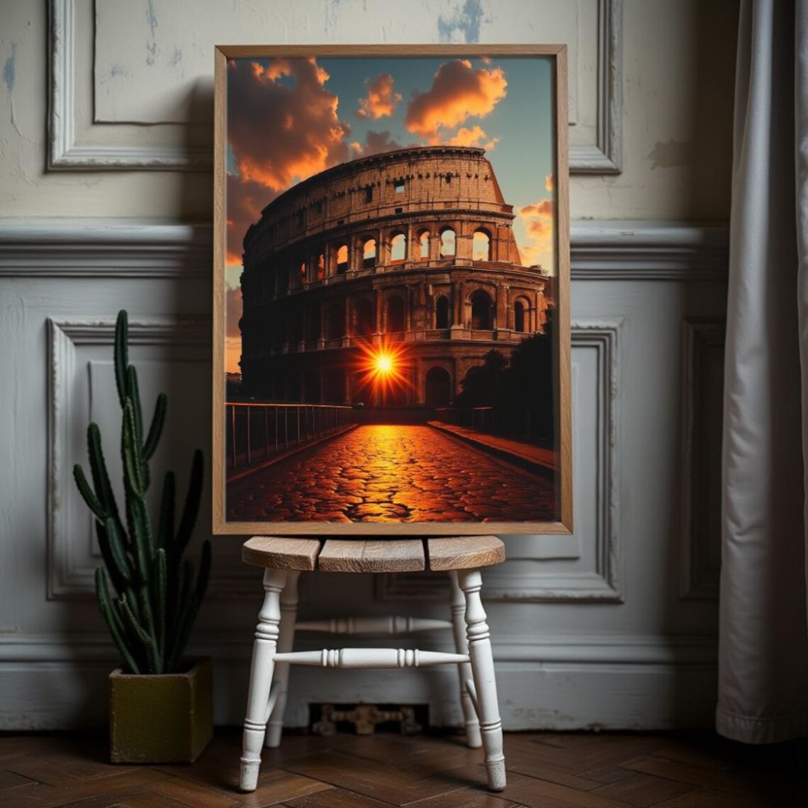 Colosseum Sunset Travel Poster, Roman Empire Decor - Image 2