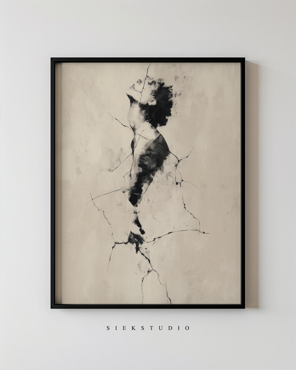 Modern Abstract Feminine Line Figure Drawing, Wall Art Print