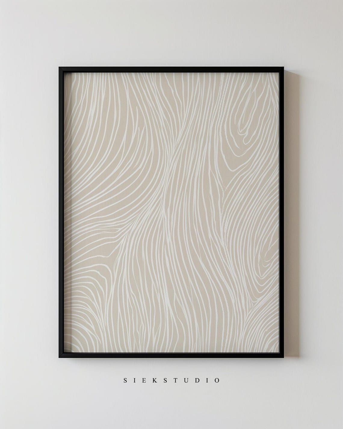 Beige Organic Flow Line Drawing Minimalist Neutral Art Poster