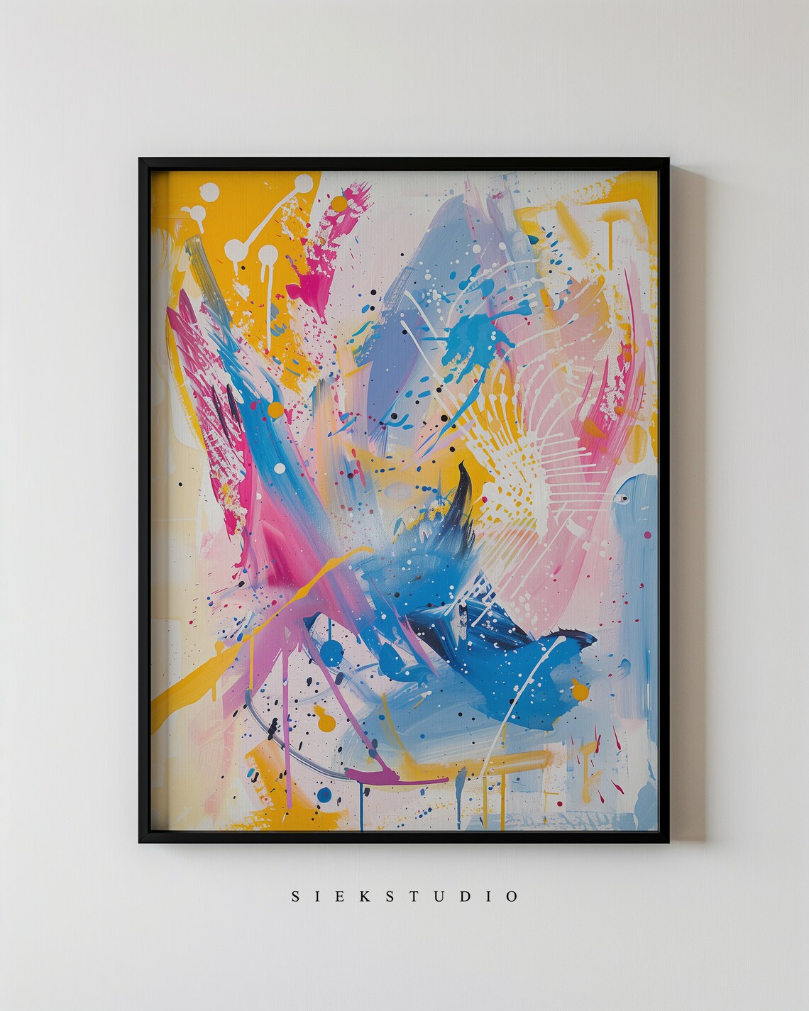 Colorful Abstract Expressionism, Modern Geometric Art Print