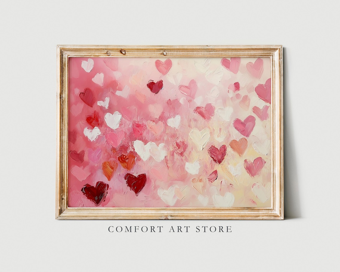 Valentines Day Heart Art Print, Antique Vintage