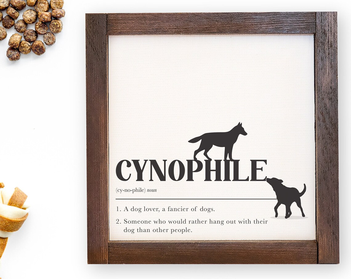 Cynophile Definition Dog Lover Funny Quote Silhouette Poster