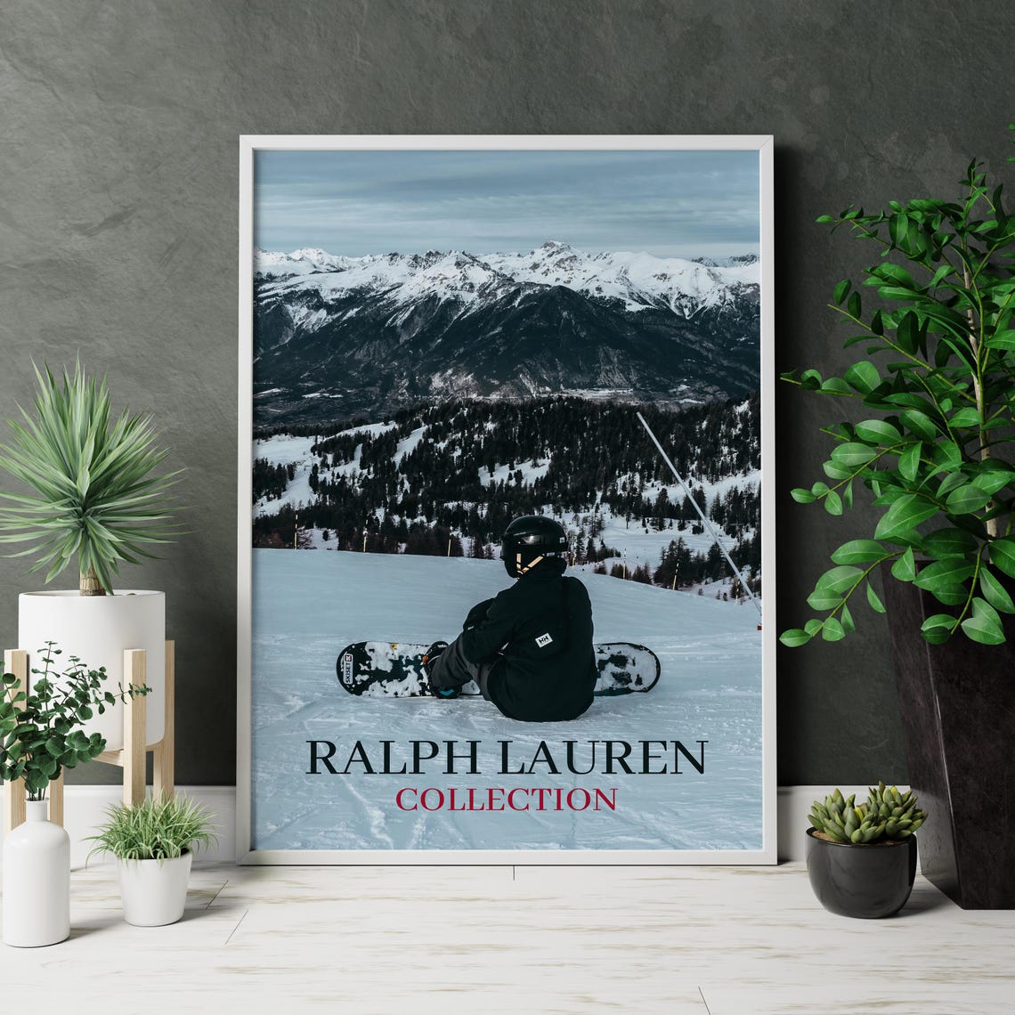 Ralph Lauren Collection Snowboarder Alpine Winter Mountain Poster