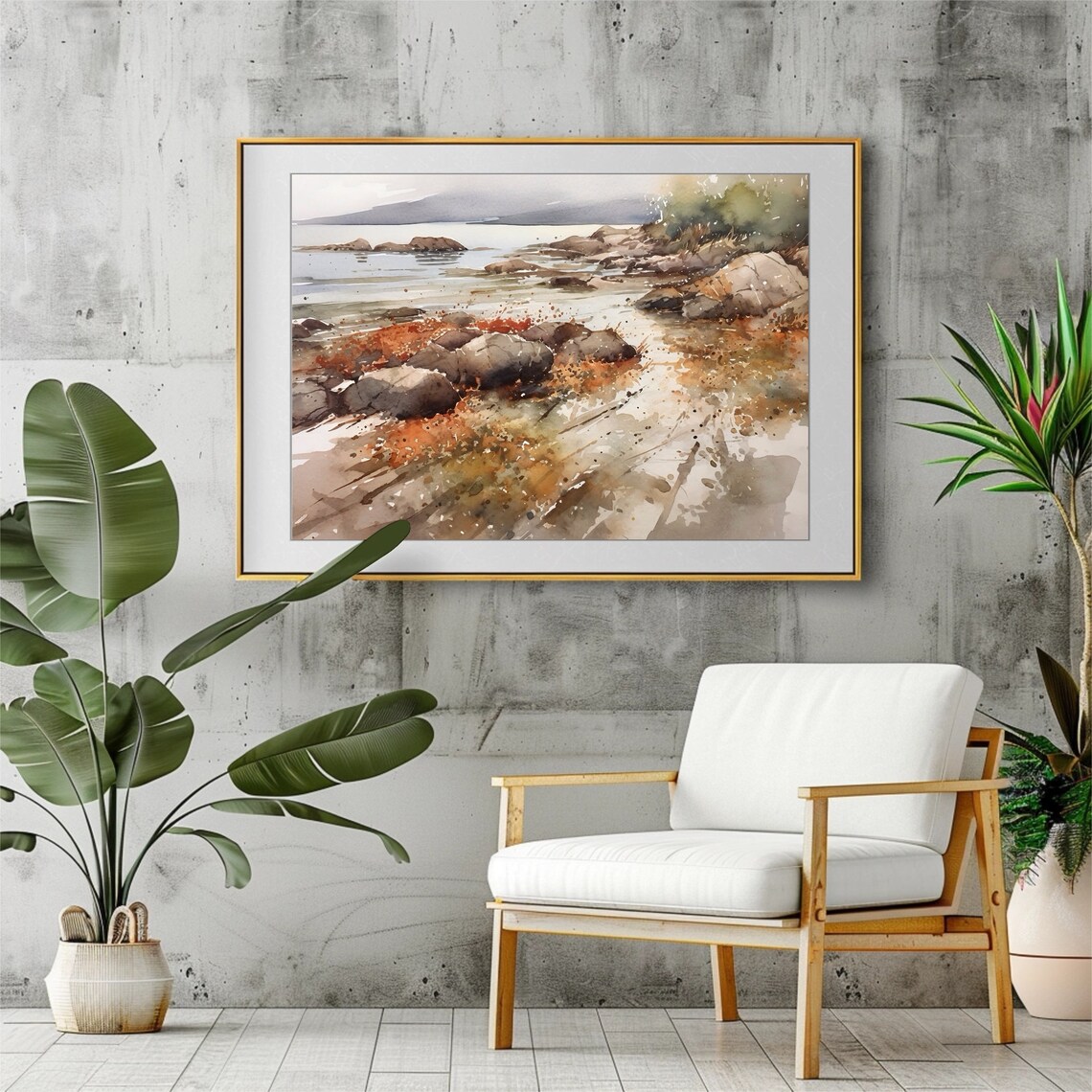 Isle of Skye Scotland Coral Beach Rocky Shore Watercolor Poster - Image 4
