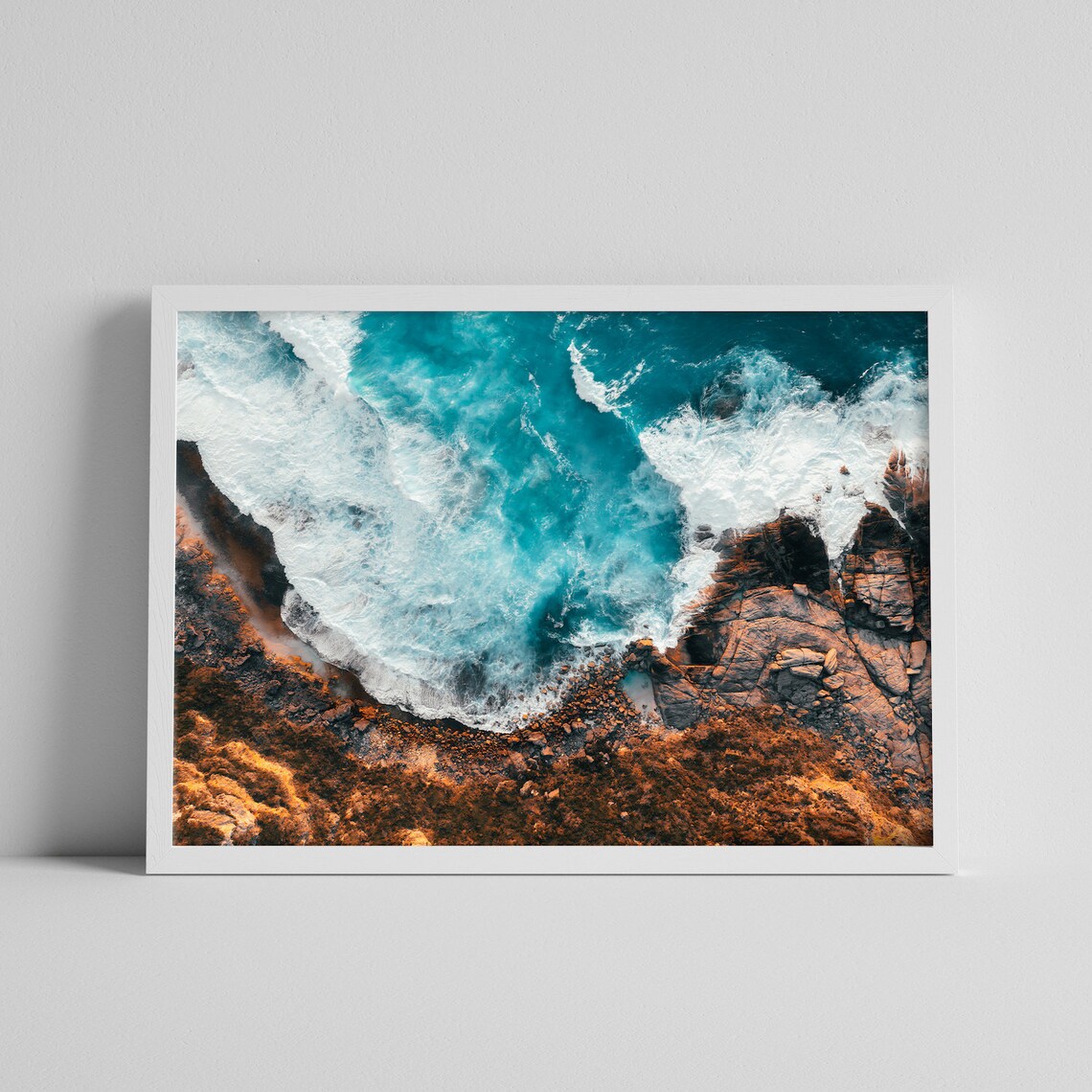 Australian Ocean Waves Crashing Into Rocks Travel Poster - Image 2