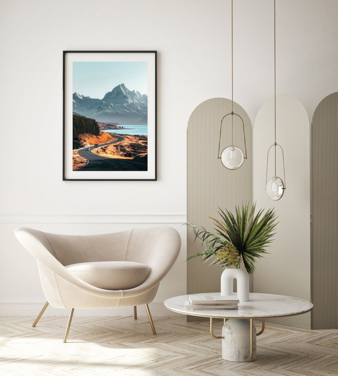Mt Cook New Zealand Alpine Road Lake Mountain View Photography Poster - Image 3