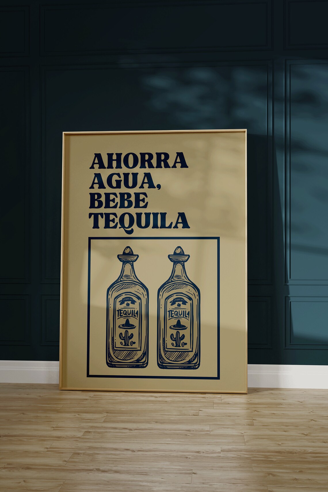 Ahorra Agua Bebe Tequila Spanish Quote Bar Cart Decor Poster - Image 2