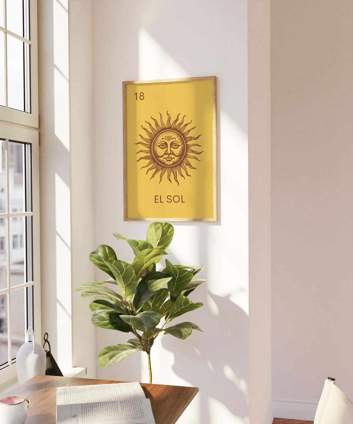 El Sol Mexican Lotería No. 18 Vintage Sun Face Retro Art Poster - Image 3