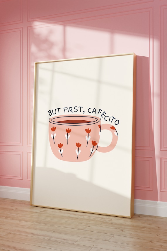 But First Cafecito Spanish Kitchen Poster Print
