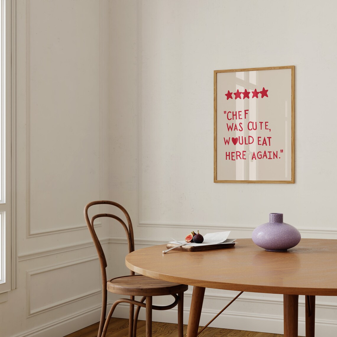 Cute Kitchen Heart Cooking Art Print, Minimalist - Image 3
