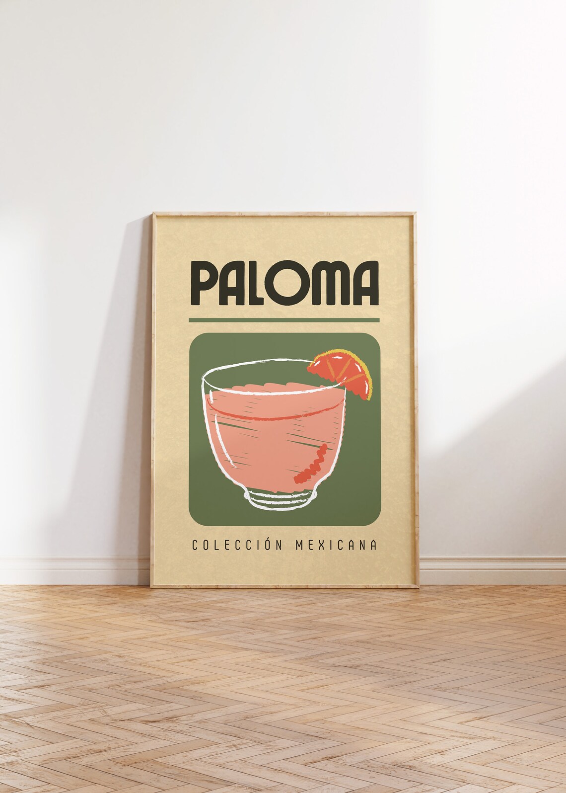 Paloma Cocktail Coleccion Mexicana Vintage Bar Cart Art Poster - Image 2