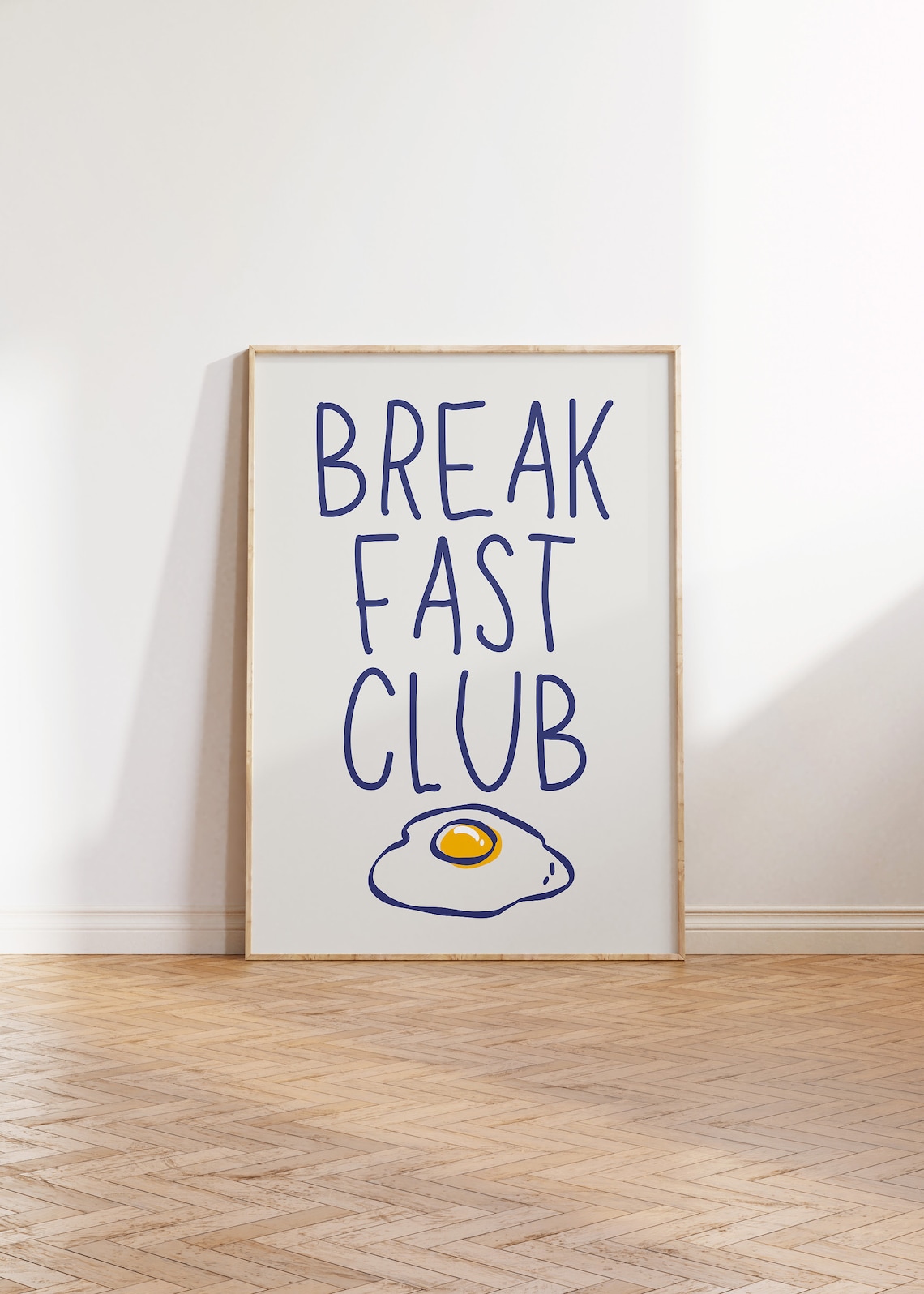 Breakfast Club Fried Egg Cute Blue Kitchen Quote Decor Poster - Image 2