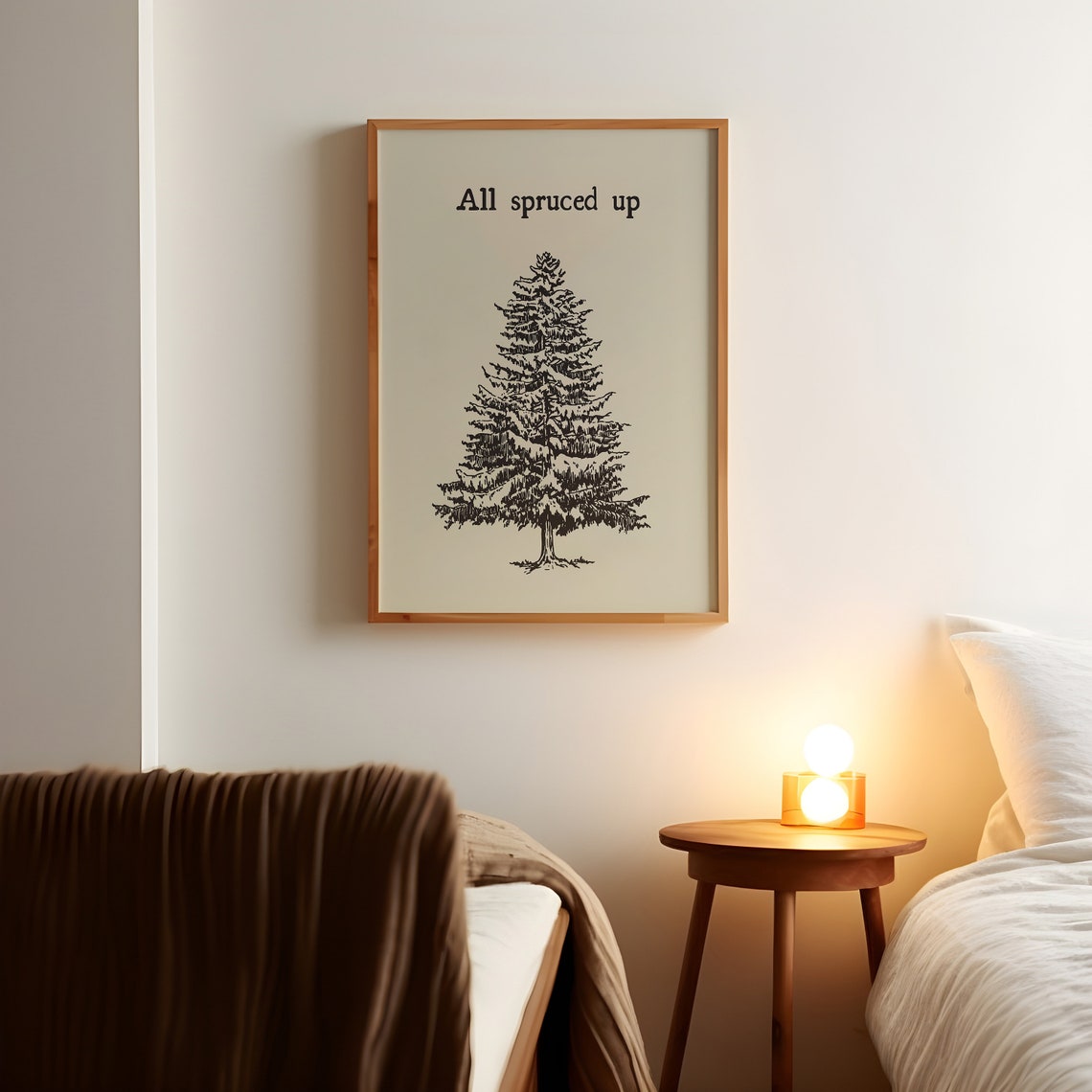 All Spruced Up Vintage Spruce Tree Funny Christmas Quote Poster - Image 2