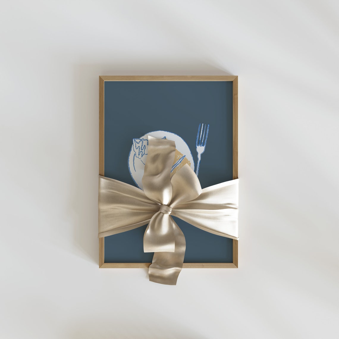 Let Them Eat Cake Whimsical Navy Birthday Cake Sketch Poster - Image 2