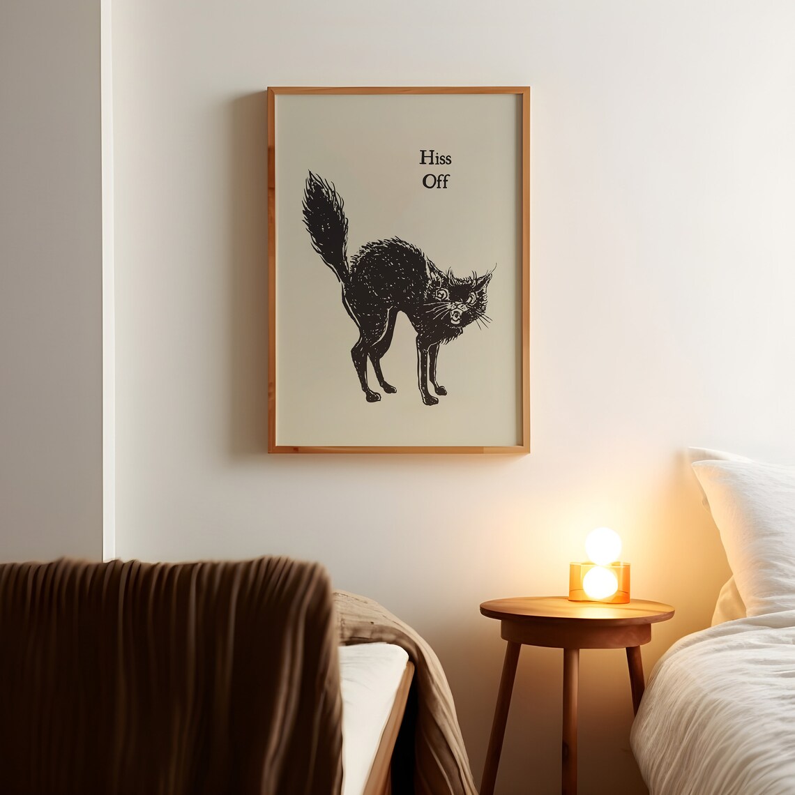 Hiss Off Sassy Black Cat Vintage Halloween Funny Quote Poster - Image 3