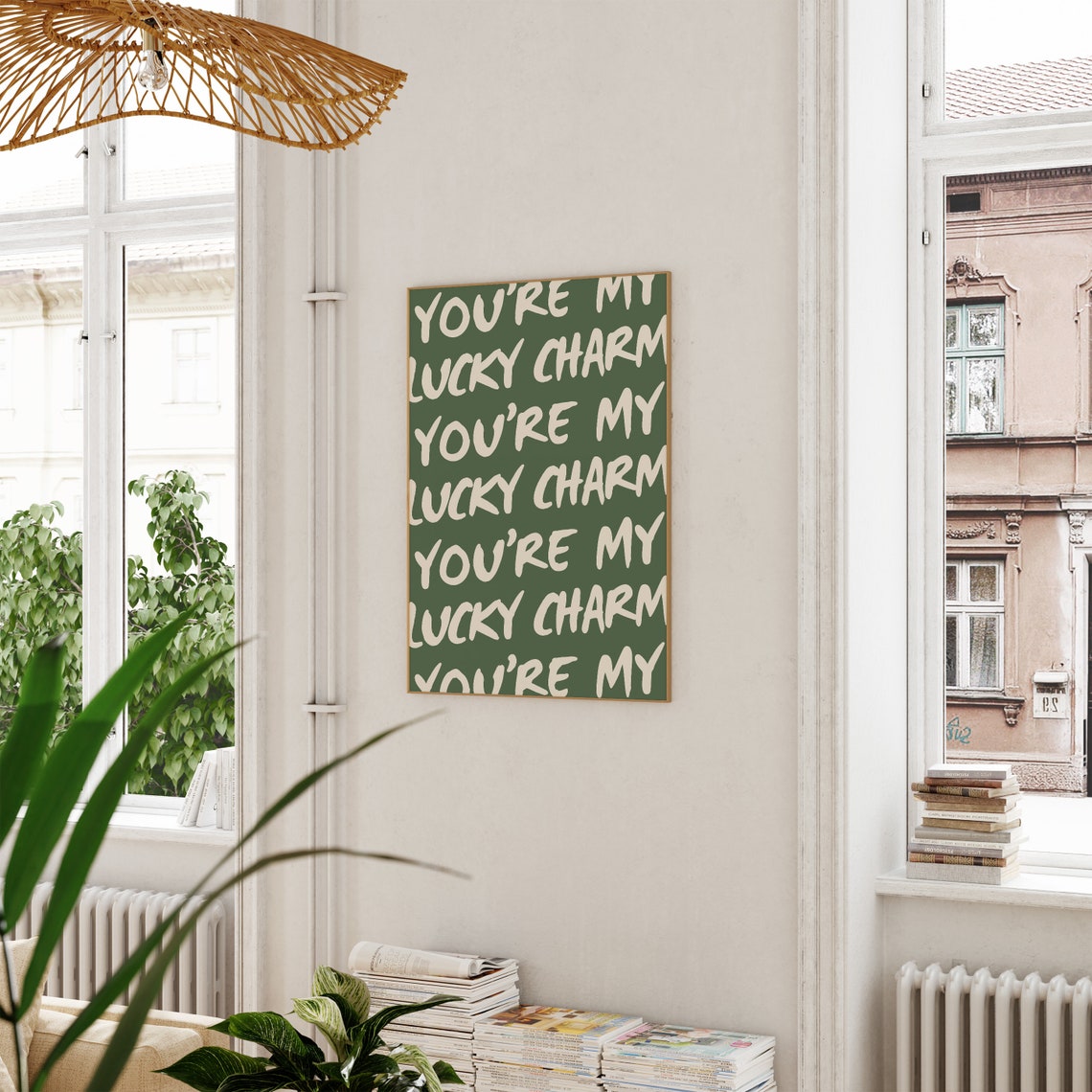 You're My Lucky Charm Green Hand-Lettered Irish Typography Poster - Image 3