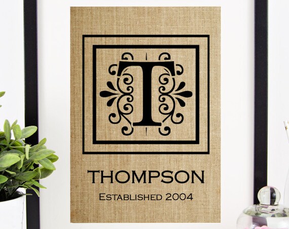 Buralp Monogram Wedding Gift for Couple, Rustic Decor