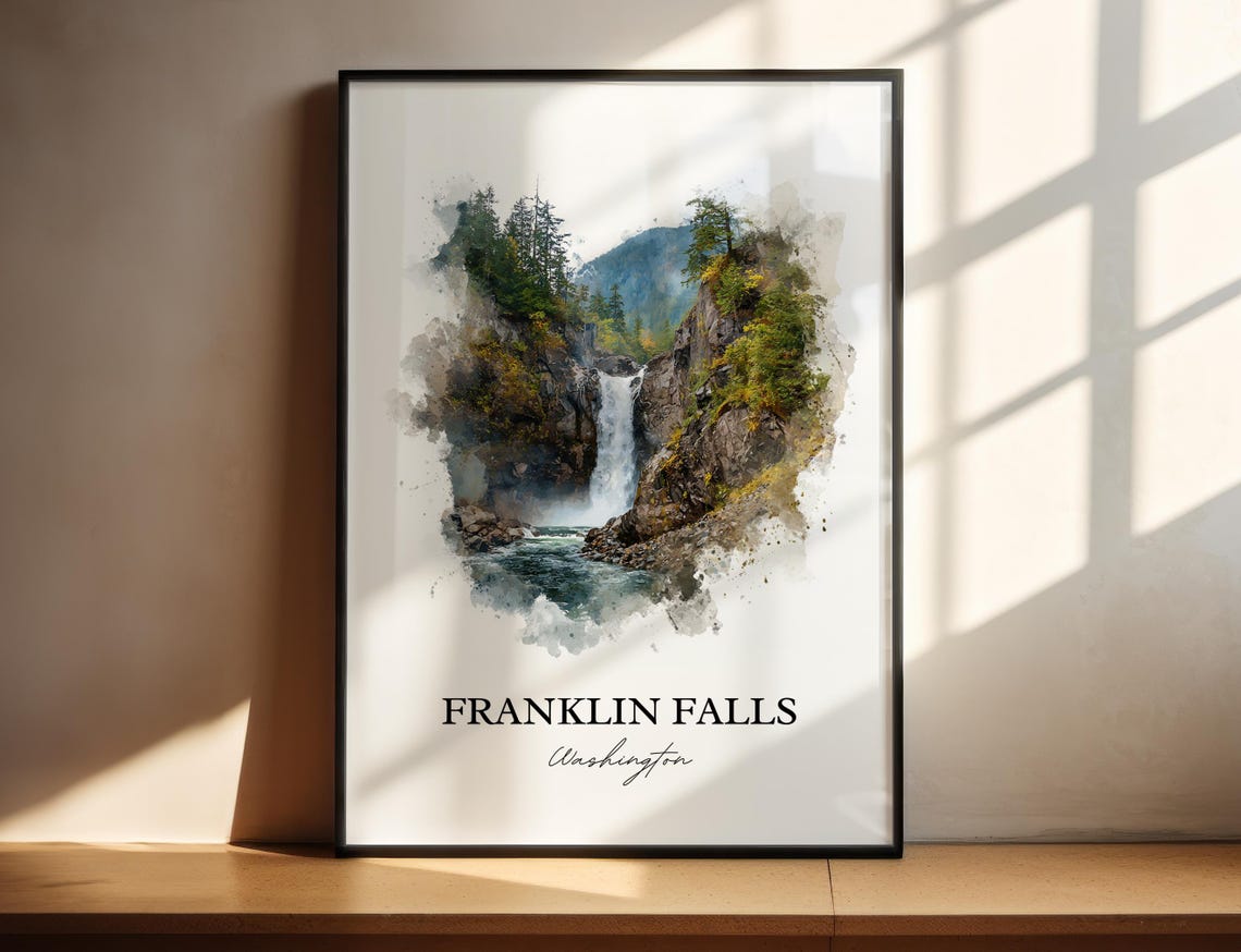 Franklin Falls Washington Pine Valley Waterfall Nature Poster