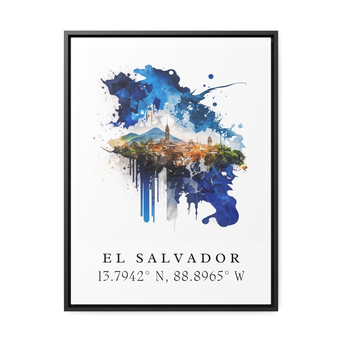 El Salvador Watercolor Travel Poster, Central America - Image 3