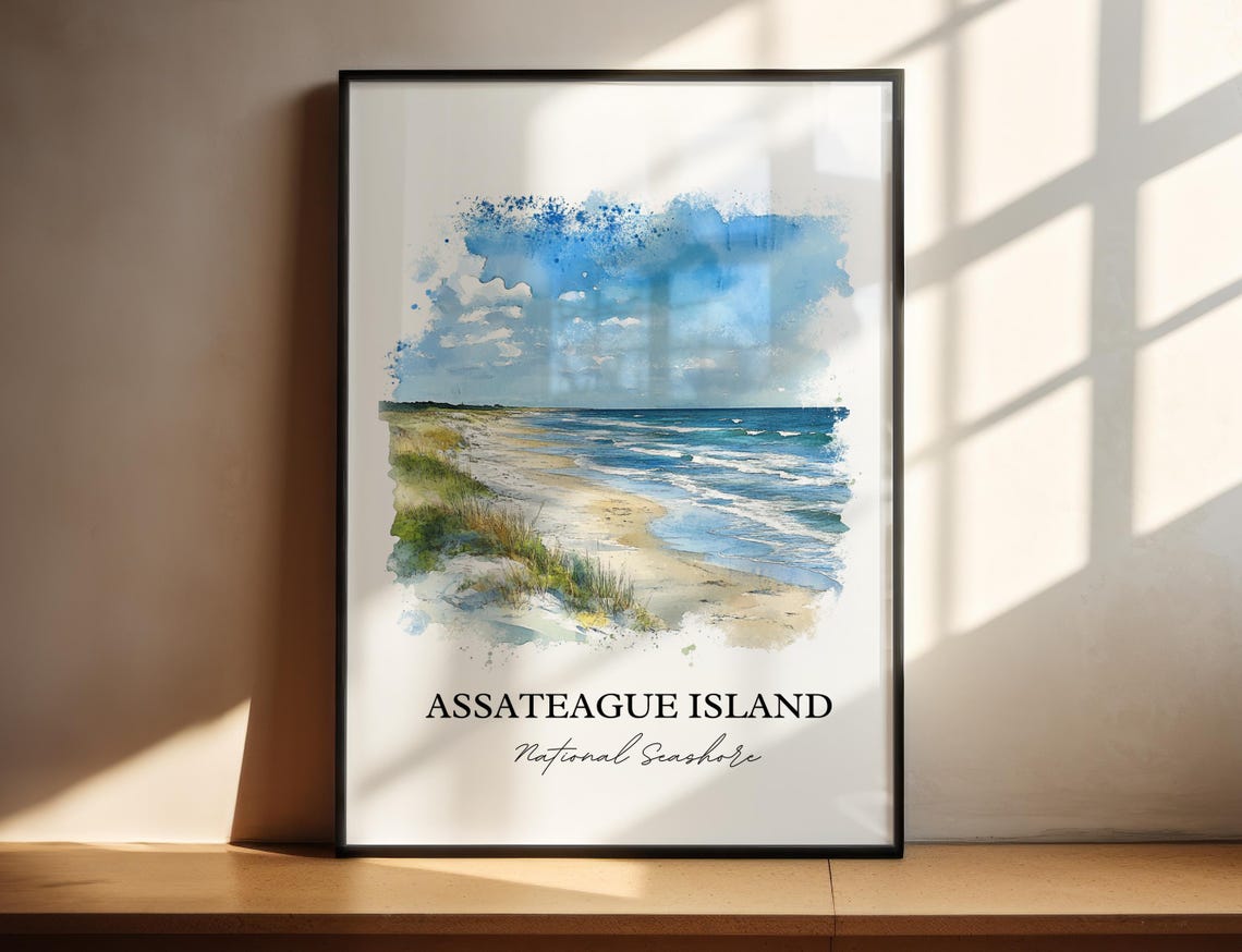 Assateague Island National Seashore Beach Dune Watercolor Poster