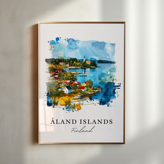 Aland Islands Travel Poster, Finland Wall Gift