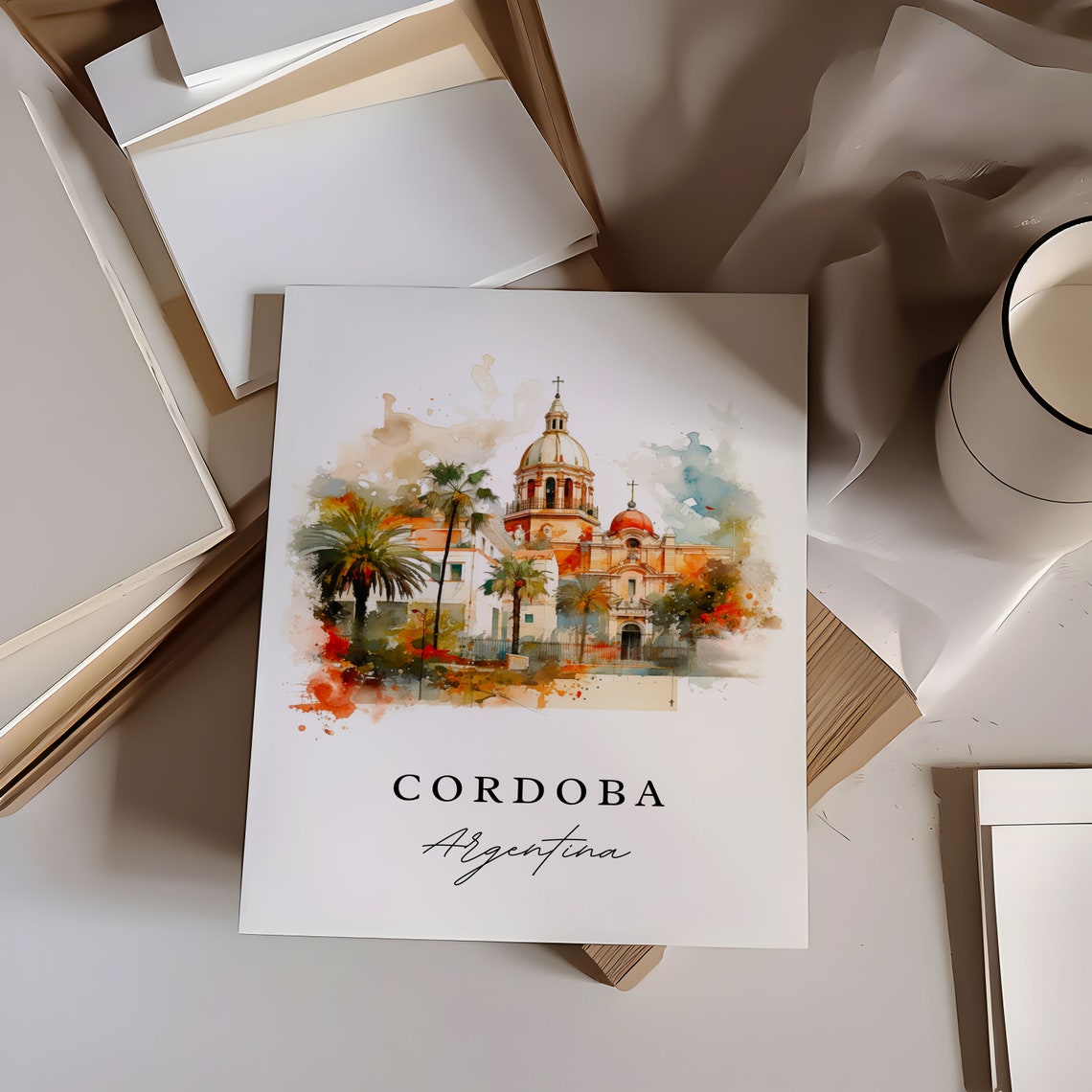 Cordoba Argentina Wall Art Poster Print Wedding Gift Birthday Present Custom Text Perfect - Image 5