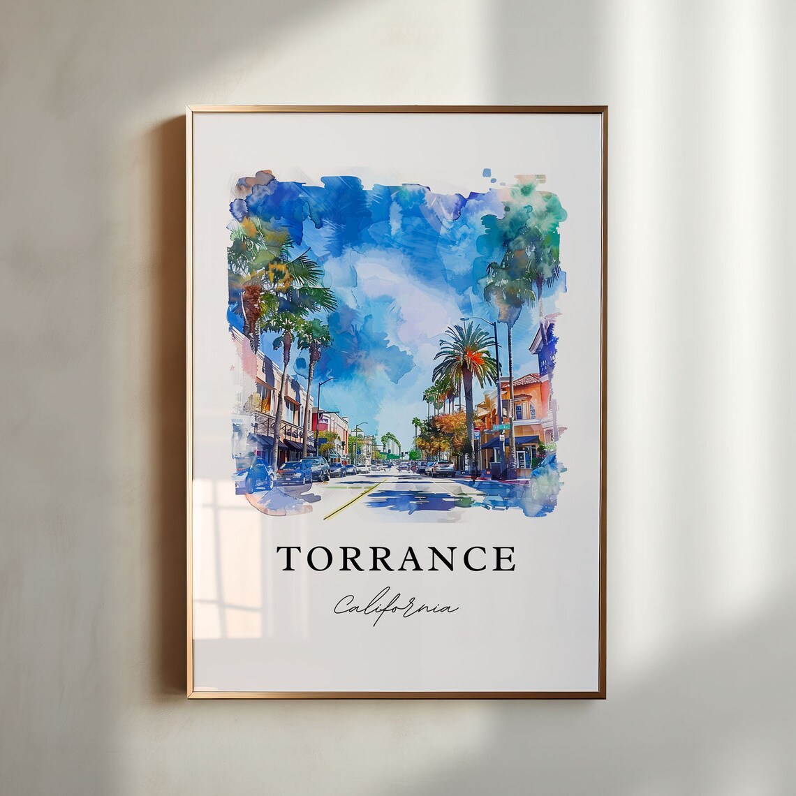 Torrance, California Watercolor Travel Poster