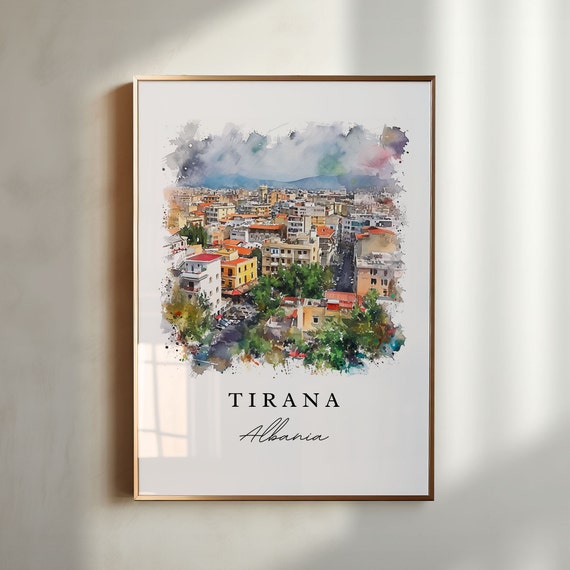 Tirana Albania Wall Art Print Wedding Gift Birthday Present Custom Text Perfect