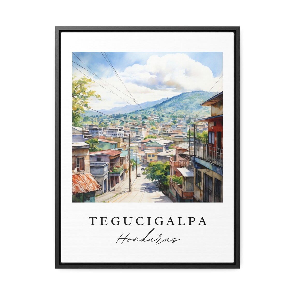 Tegucigalpa Honduras Art Print, Custom Text - Image 2