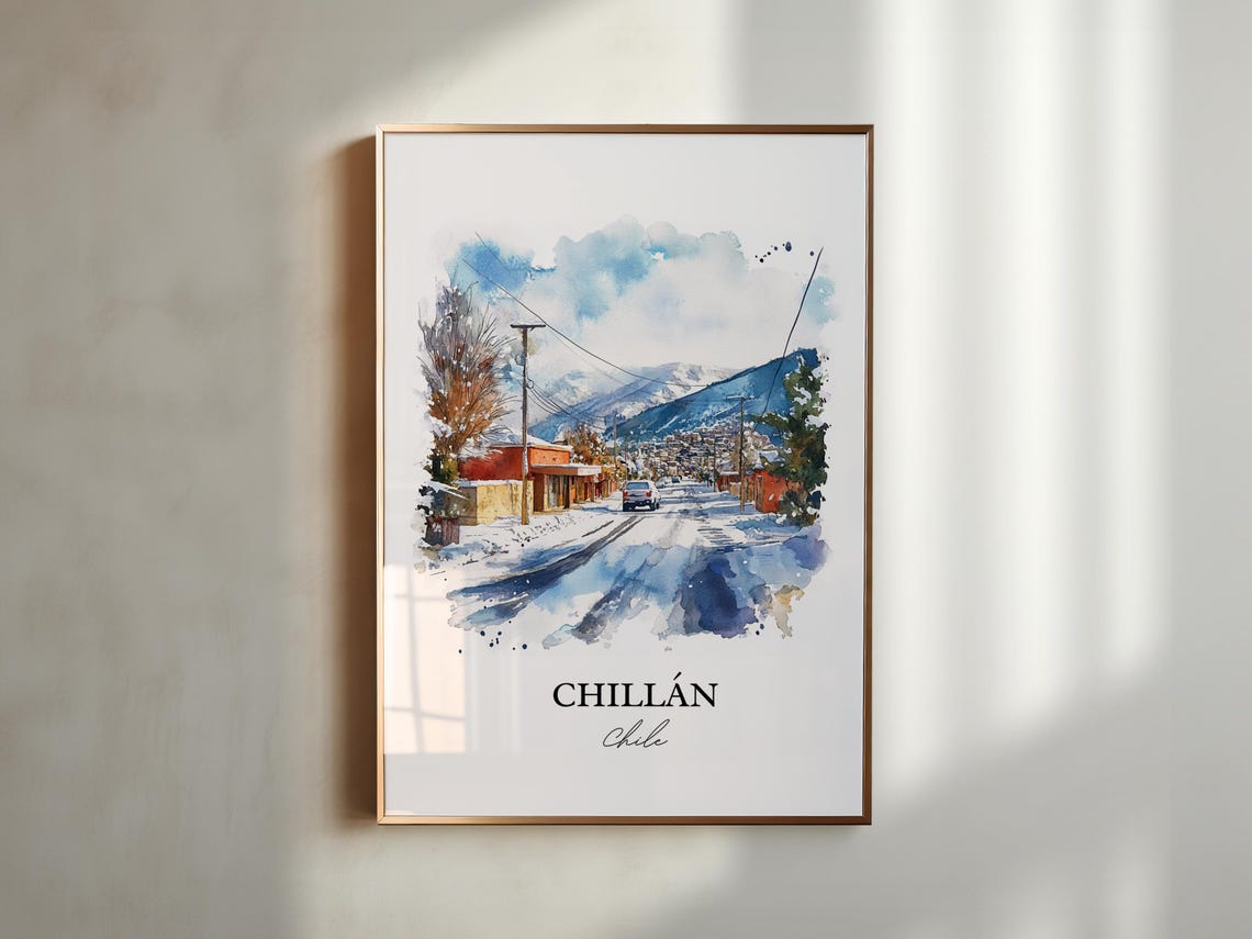 Chilln Chile Wall Art Uble Region Print Watercolor Gift Travel Poster Housewarming - Image 5