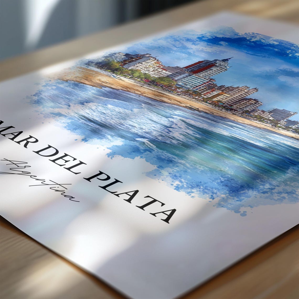 Mar Del Plata Wall Art Print Argentina Watercolor Gift Travel Poster Housewarming - Image 6