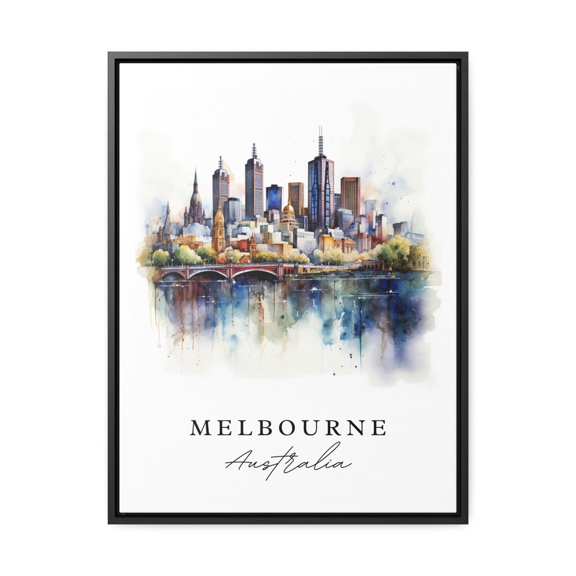 Melbourne Traditional Travel Poster, Australia Custom Text - Image 2
