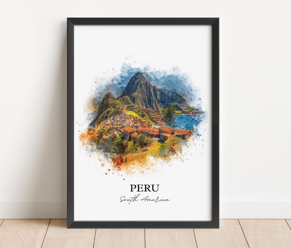 Peru Wall Art Print Watercolor Country Gift Travel Poster Housewarming - Image 4
