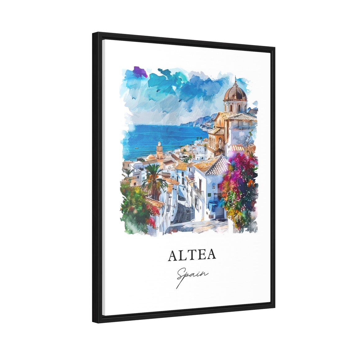 Altea Spain Travel Poster, Valencian Watercolor Print - Image 2