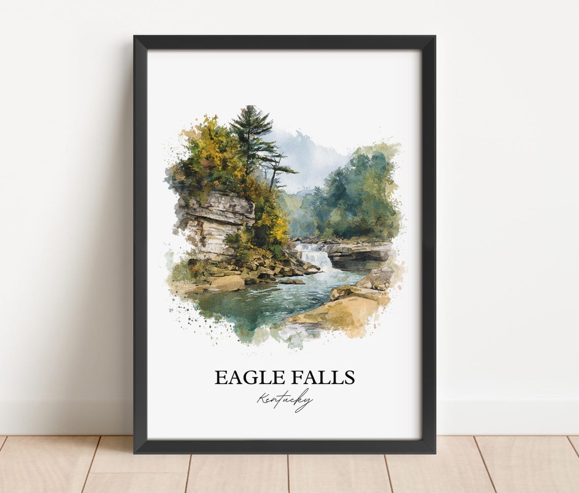 Eagle Falls Kentucky River Waterfall Cumberland Scenic Art Poster - Image 3