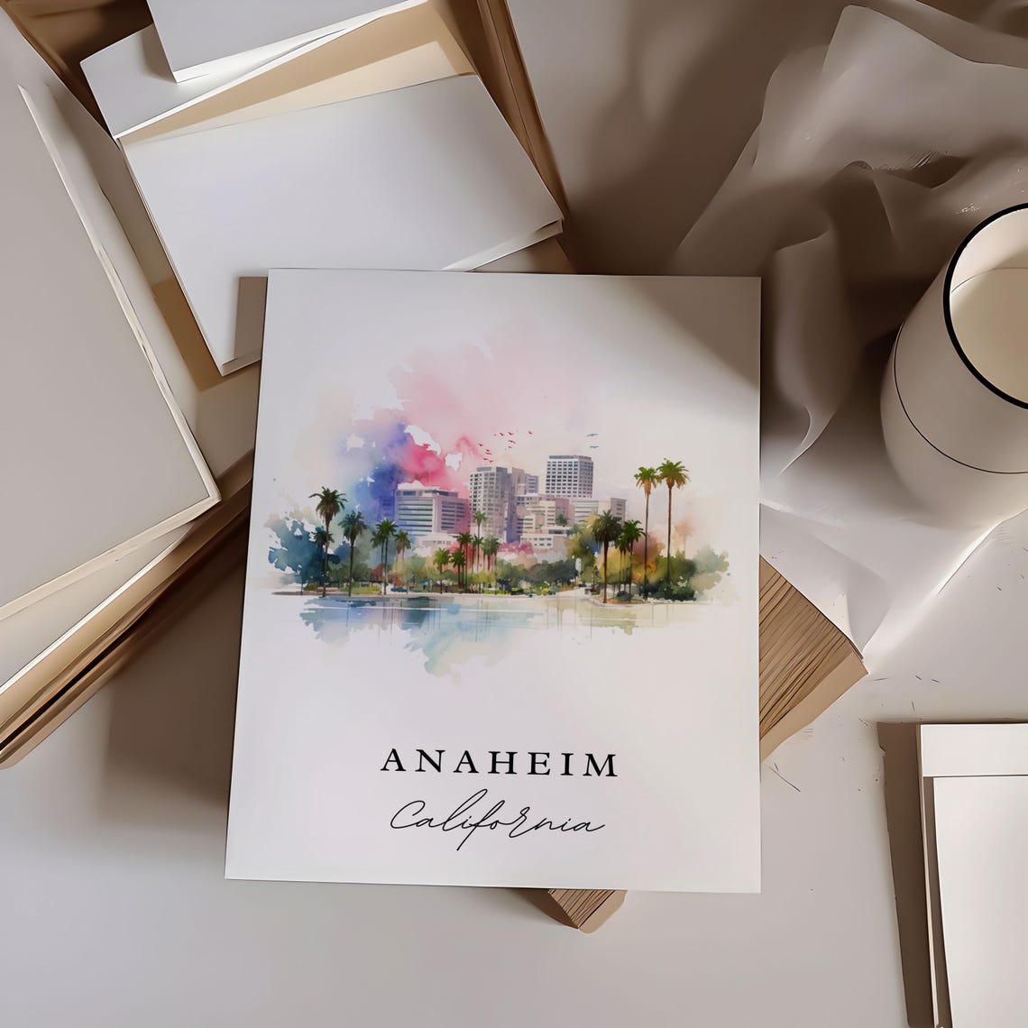 Anaheim Ca Wall Art Poster Cali Wedding Gift Birthday Present Custom Text Personalized - Image 5