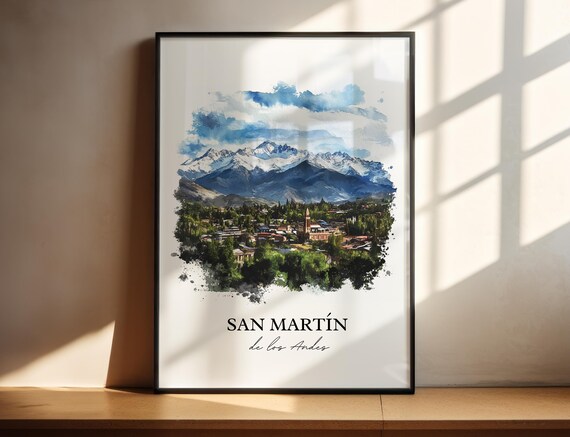 San Martin de los Andes Argentina Watercolor Andean View Poster