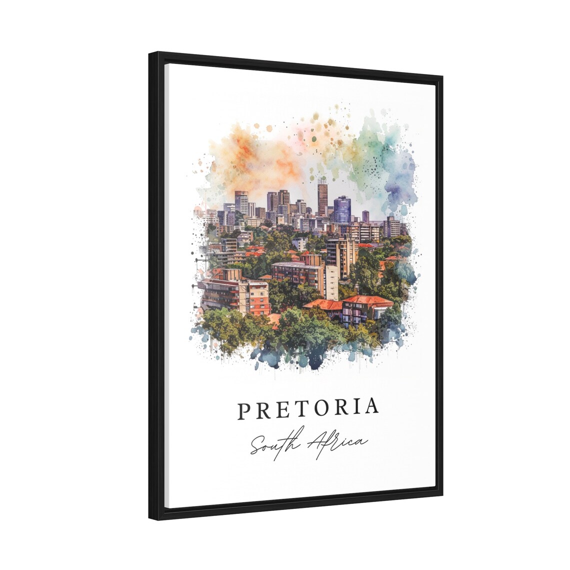 Pretoria South Africa Watercolor Skyline Panorama Travel Poster - Image 2